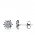 1664  PENDIENTES DE ORO BLANCO 38 BRILLANTES 0.240 QTES. 7 X 7 MM