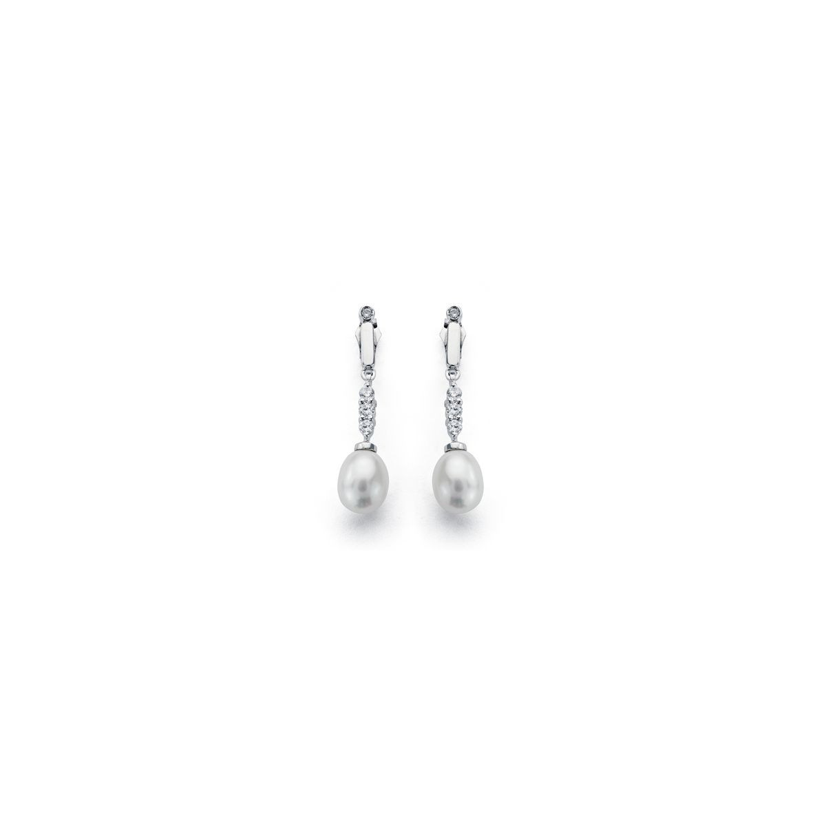 15628  PENDIENTES ORO BLANCO Y PERLAS