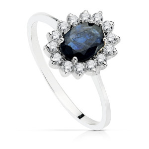 1721  ANILLO ORO BLANCO 11 DIAMANTES 0,150 QTES. SI - H