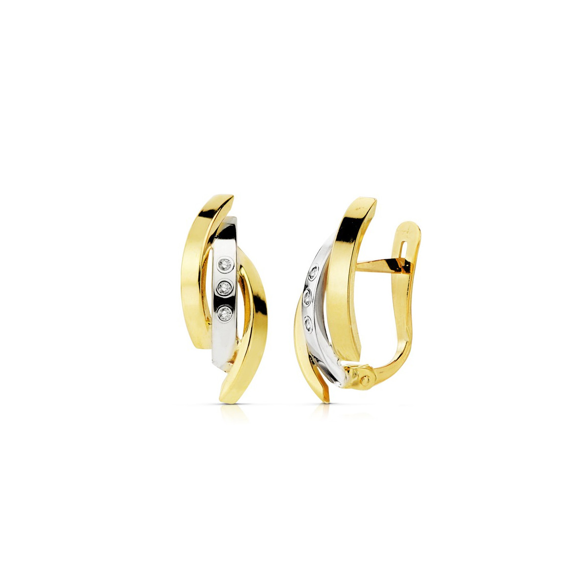 15326  PENDIENTES ORO BLANCO CUAJO Y PERLA.34X6MM.