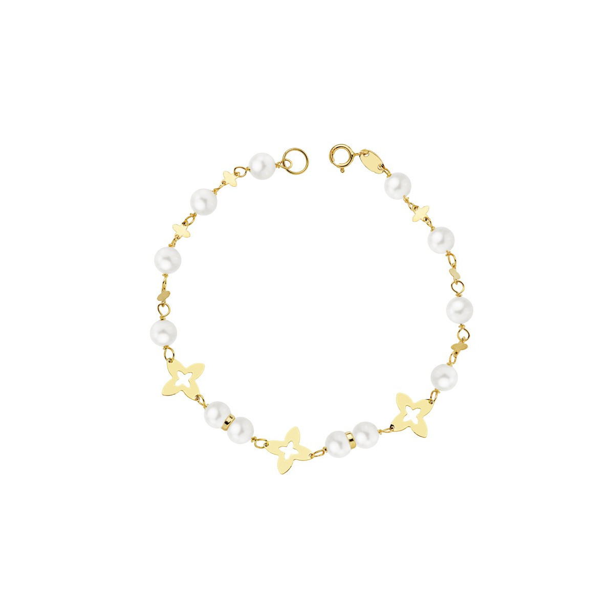 16827  PULSERA COMUNION PERLAS 5 MM. 17 CM.